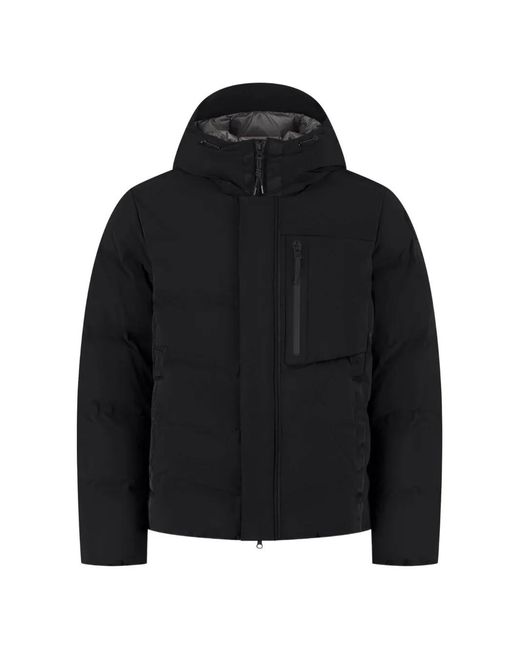 Parajumpers Black Logo-Patch Hooded Jacket for men
