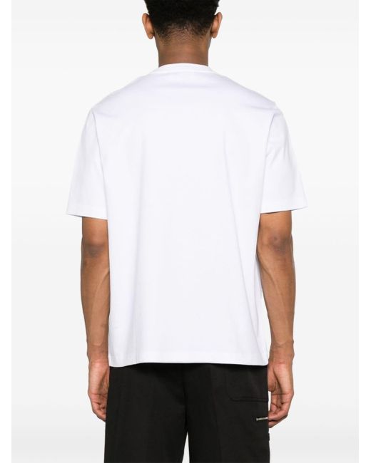 Camiseta con logo bordado Lanvin de hombre de color White
