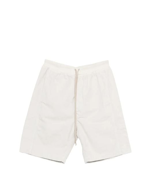 Rick Owens White Bermuda Wide Pusher À Taille Élastique for men