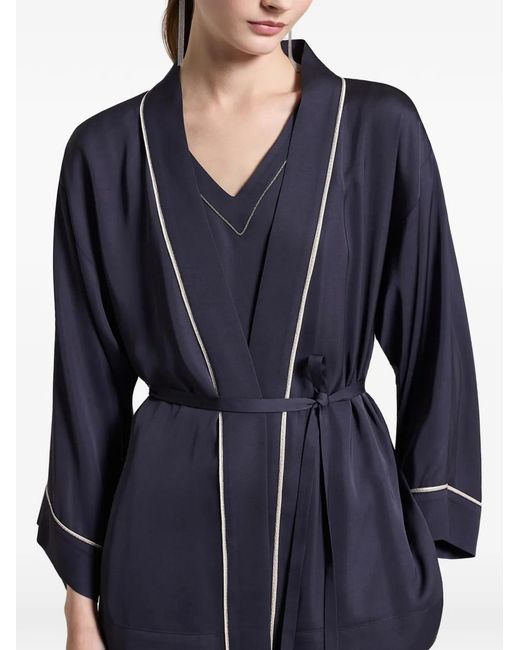 Peserico Blue Haut À Taille Ceinturée