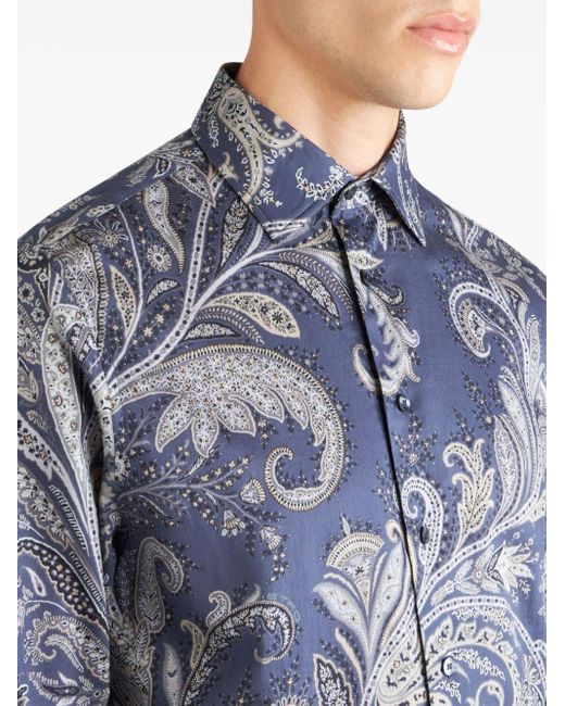 Etro Hemd mit Paisley-Print in Blue für Herren