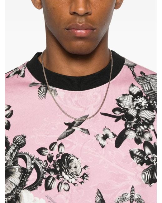 Versace Jeans Couture Sweater Met Vogelkooi-Print in het Pink voor heren