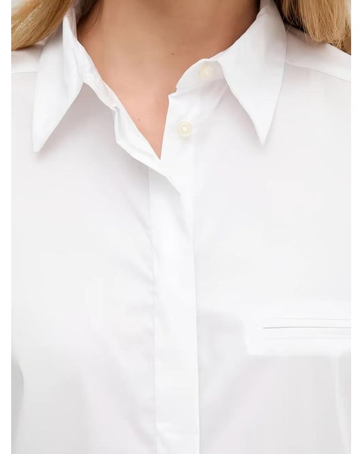 Benetton White Chest-Pocket Shirt
