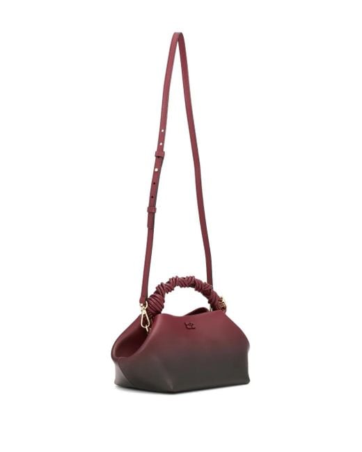 Ganni Brown 'Bou' Small Shaded Top Handle Bag