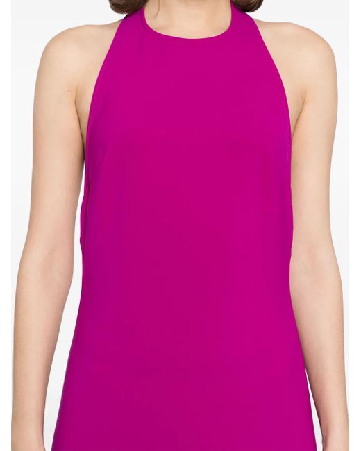 Amsale Pink Italian Stretch Crepe Halter Dress