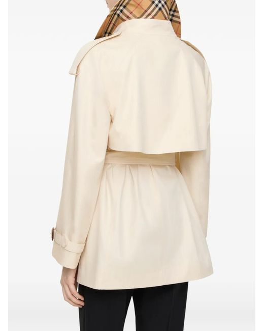 Burberry Natural Short Tropical Gabardine Fitzrovia Trench Coat