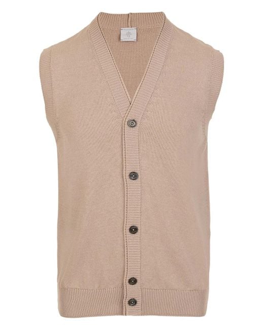 Eleventy Natural Buttoned Gilet for men