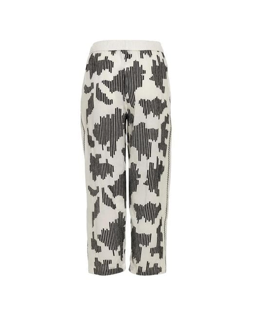 Devotion White Orenda Patterned Cropped Trousers