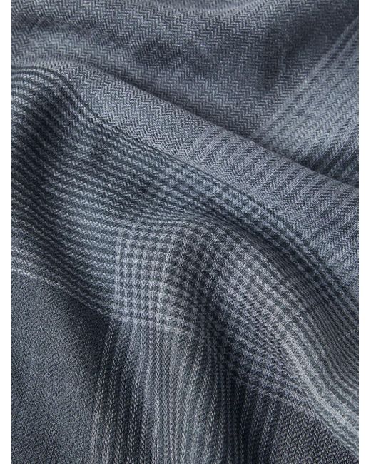 メンズ Brunello Cucinelli チェックパターン スカーフ Gray