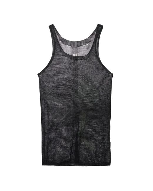 Rick Owens Black Ribbed Top for men