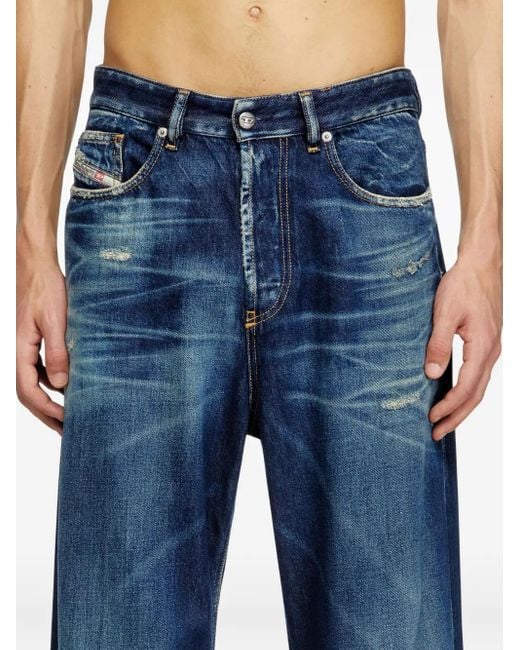 メンズ DIESEL D-rise ワイドジーンズ Blue