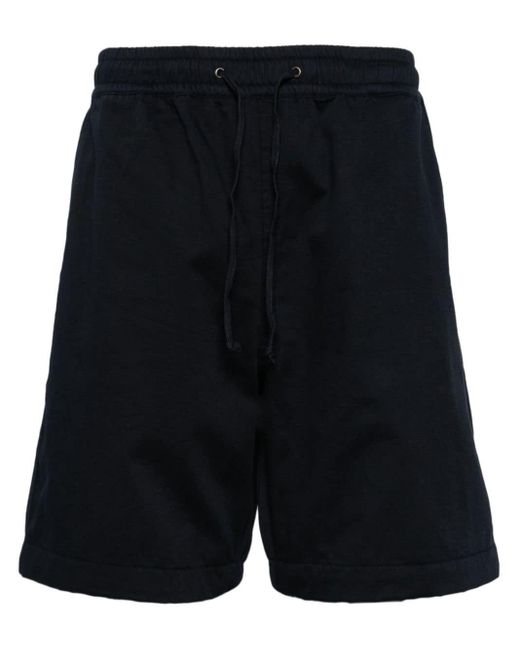 Universal Works Black Drawstring Cotton Shorts for men