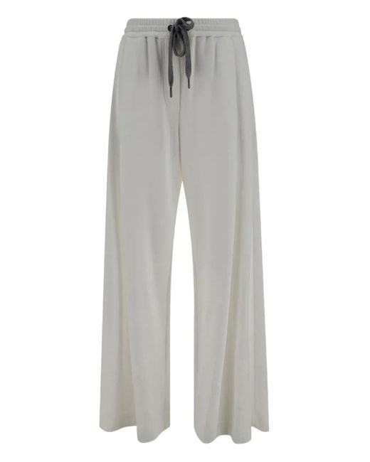 Pantaloni A Palazzo Con Vita Elasticizzata di Brunello Cucinelli in Gray