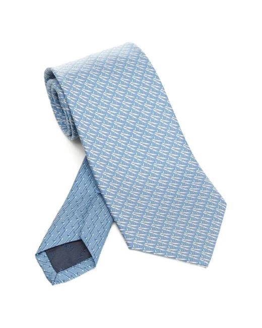 Ferragamo Seidenkrawatte Mit Muster-Print in Blue für Herren