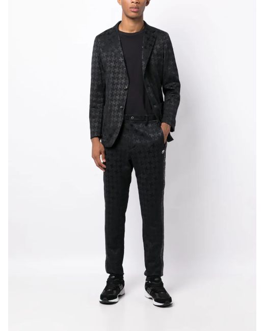 MASTER BUNNY EDITION Black Jacquard Single-Breasted Blazer for men