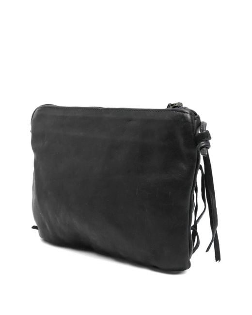 SOMMET Black Fringes Leather Bag