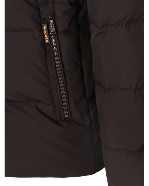 Moorer Black Detachable Hood Padded Jacket for men