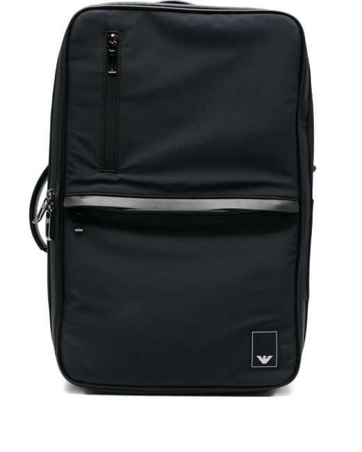 Mochila con parche del logo Emporio Armani de hombre de color Black
