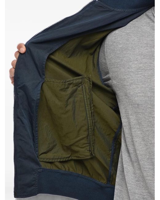 Corneliani Blue Zip-Up Bomber Jacket for men