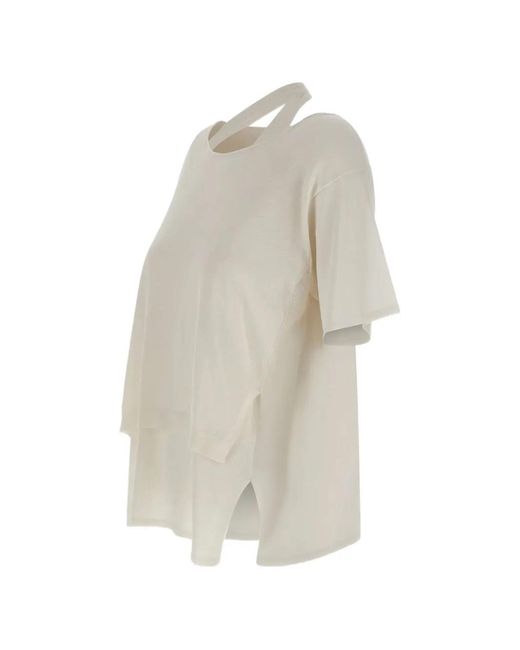 Kangra White Layered Side-Slit Top
