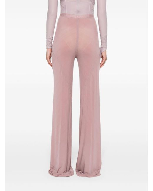 Rick Owens Pink Seam-detailed Flared Trousers