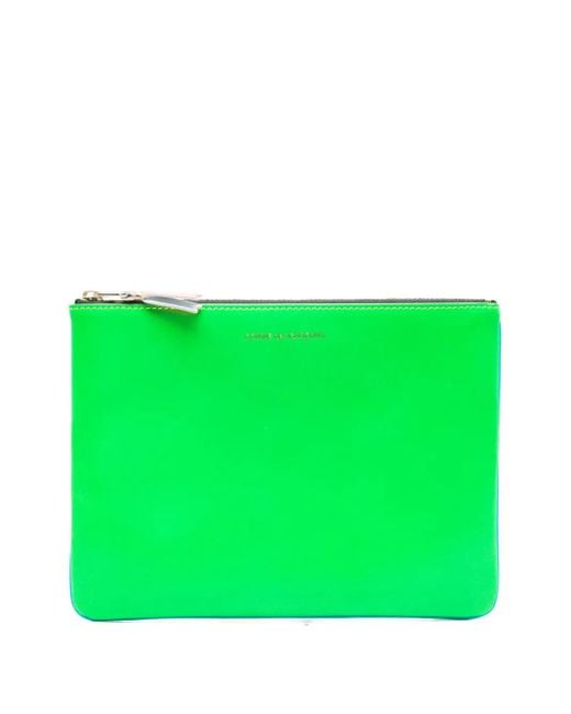 Comme des Garçons Green Logo-Print Clutch Bag for men