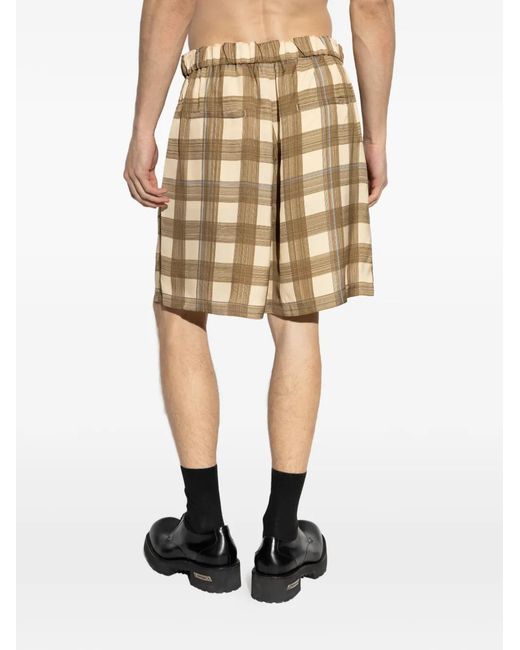 Jil Sander Natural Checked Shorts for men