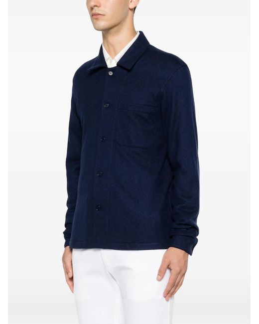 Tom Ford Blue Patch-Pocket Button-Up Shirt for men