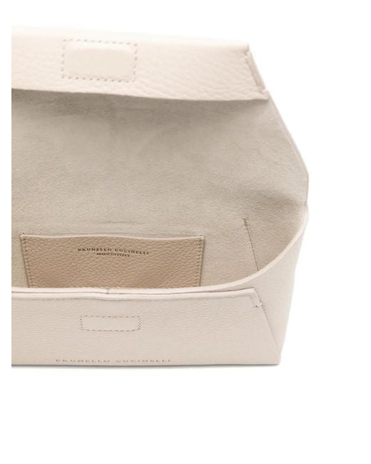 Brunello Cucinelli Natural Envelope Chain-Strap Mini Bag