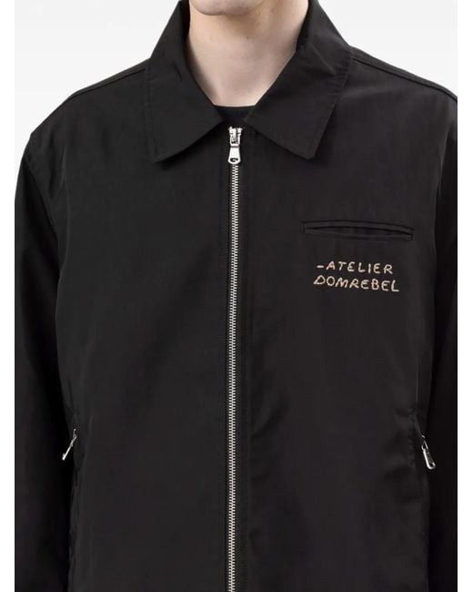 DOMREBEL Black Backstage Embroidered Jacket for men