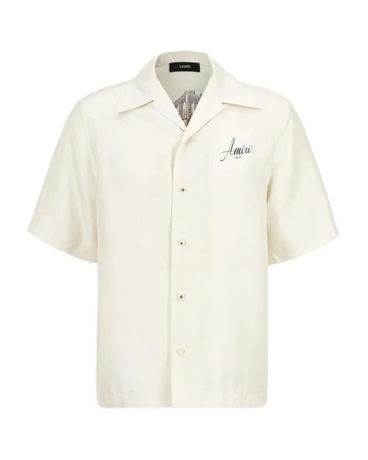 Amiri Overhemd Met Print En Korte Mouwen in het White voor heren
