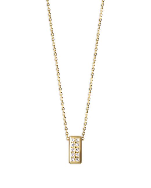 Shihara Metallic Brick-Pendant Diamond Necklace