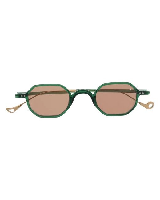 Eyepetizer Green Geometric-Frame Tinted-Lenses Sunglasses