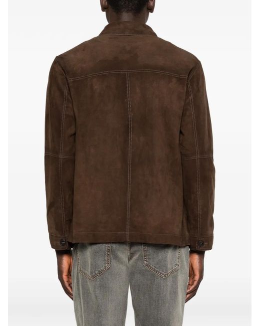Leather Authority Brown Elliott Pocket Leather Jacket for men
