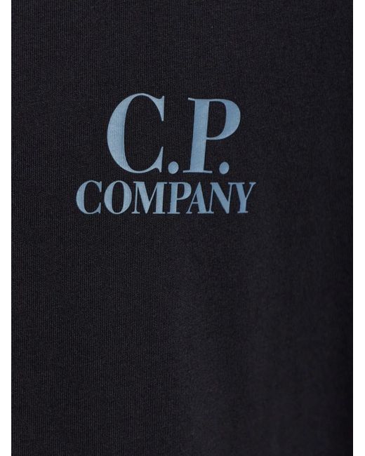 C P Company Blue Logo-Print T-Shirt for men