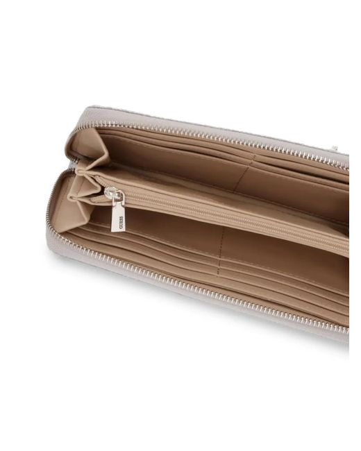 Guess White Monogram-Print Buckled Wallet