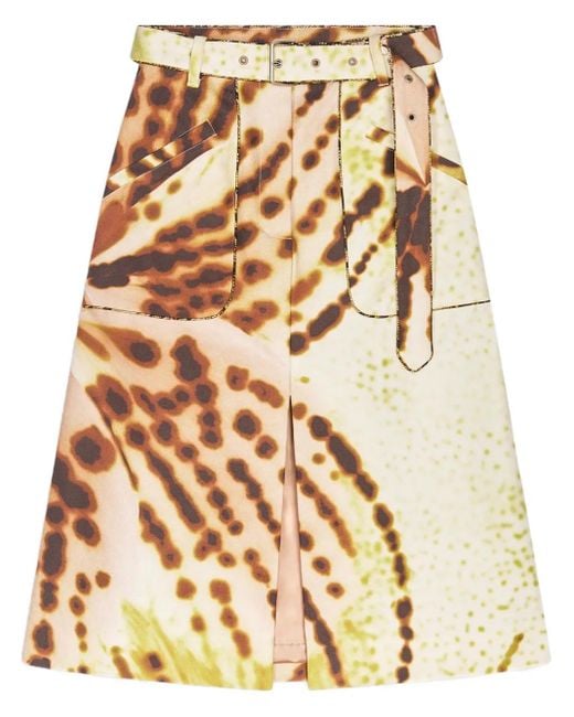 Dries Van Noten Natural Midirock Mit Print