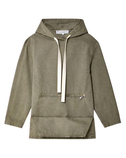 J.W. Anderson Green Garment-dyed Cotton Hoodie