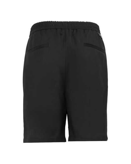 Low Brand Black Drawstring D-Ring Shorts for men