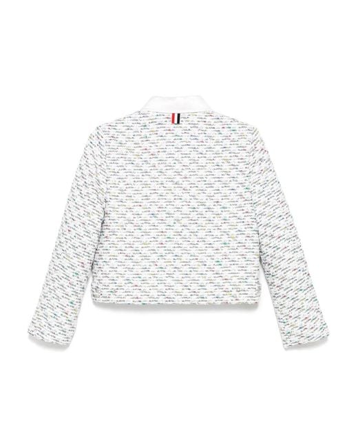 Thom Browne White Down Patch Pocket Golf Jacket