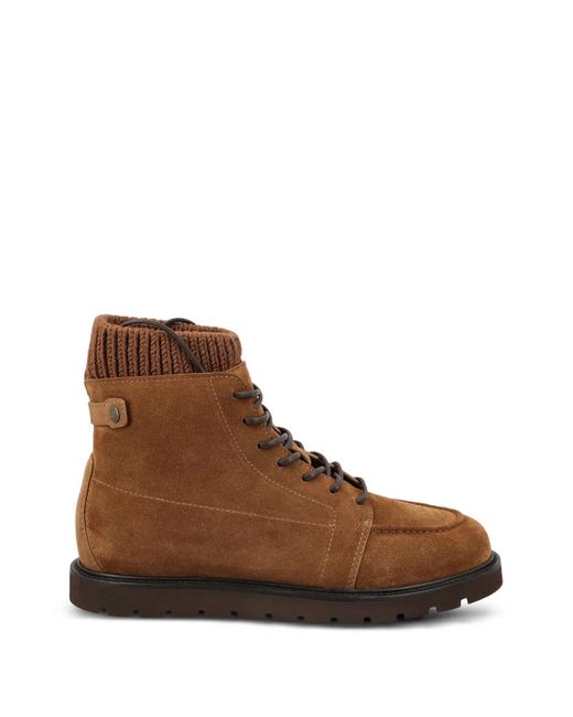 Loro Piana Brown Verbier Walk Suede Ankle Boots for men