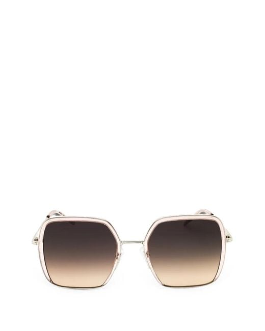 Boss Pink Square-Frame Sunglasses