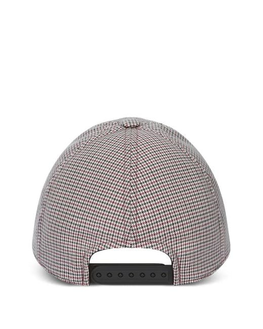 Courreges Gray Houndstooth Logo Cap