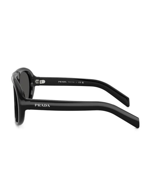 Prada Black Wrap-Frame Tinted Sunglasses