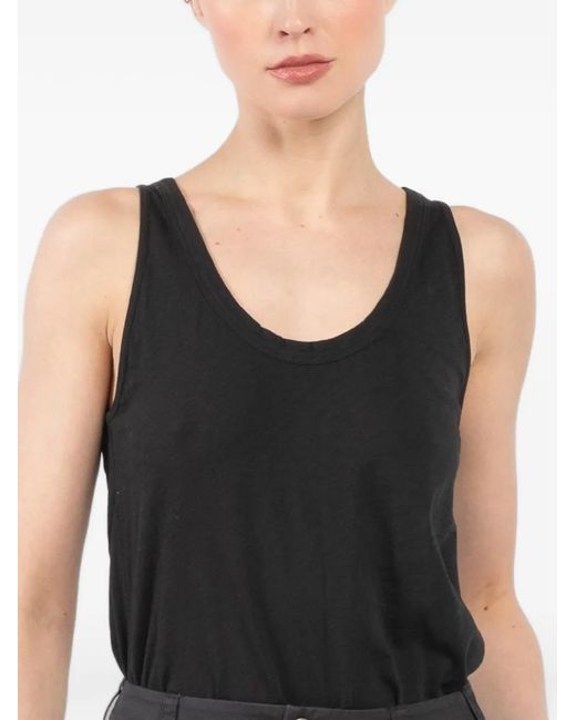 Velvet Black Scoop-Neck Tank Top
