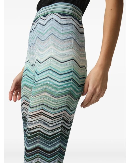 Missoni Blue Chevron-Pattern Trousers