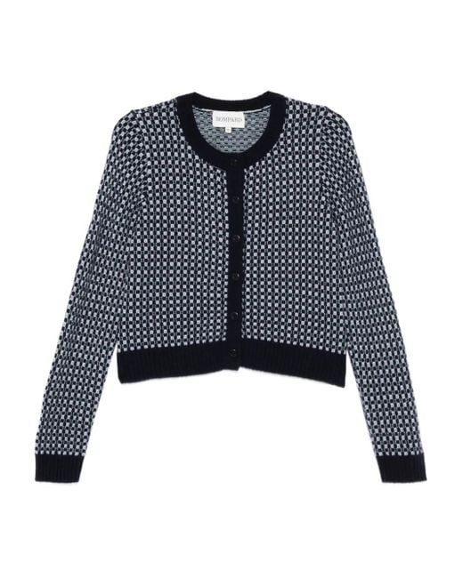 Eric Bompard ラウンドネック カーディガン Blue