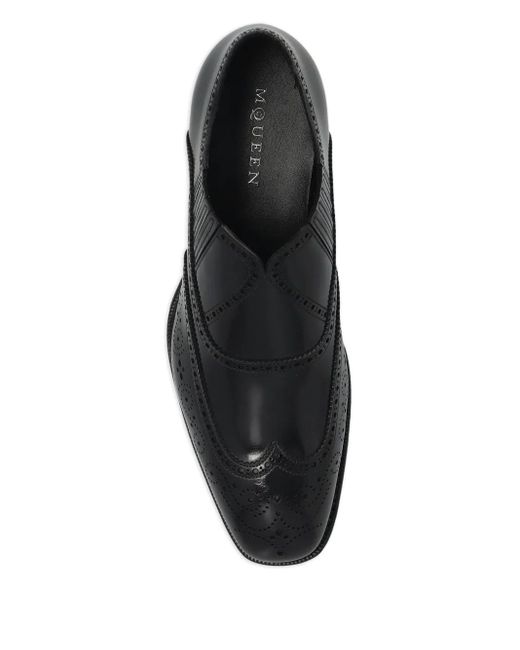 Alexander McQueen Black Leather Loafers for men