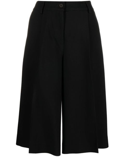 P.A.R.O.S.H. Black Low-rise Wide-leg Tailored Shorts