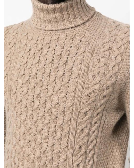 Drumohr Natural Cable-Knit Lambswool Jumper for men